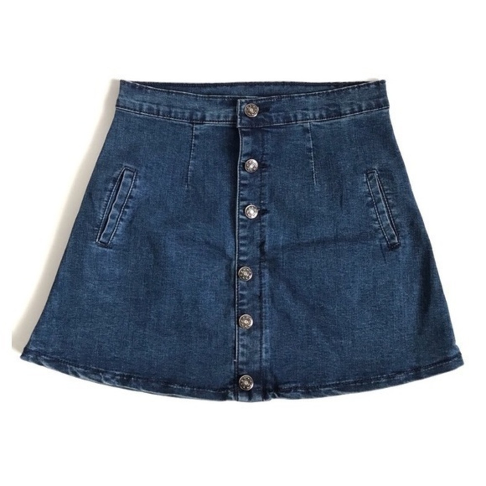 Firth High Waist Button Down Denim Mini Skirt Size Small